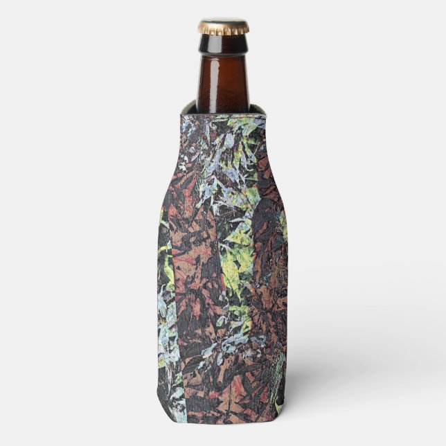 Digital art of floral flower pattern with tree bottle cooler (Bottle Front)
