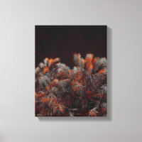 Digital art of pine tree with orange colour spots