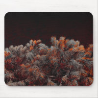 Digital art of pine tree with orange colour spots