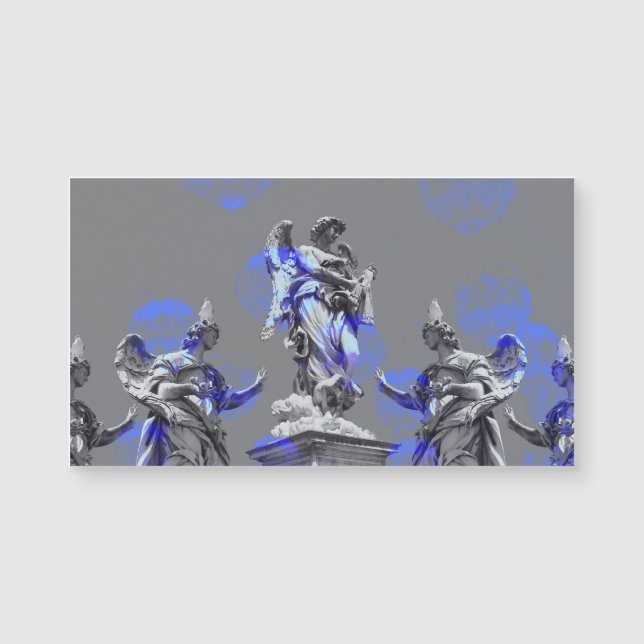 Digital art of sculptures blue colour brush stroke (Front)