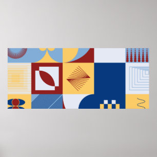 Digital artwork graphic design of simple pattern m poster