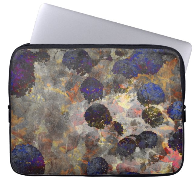 Digital background art of floral / flower pattern laptop sleeve (Front)