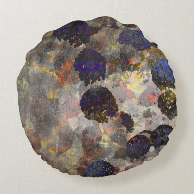 Digital background art of floral / flower pattern round cushion (Back)