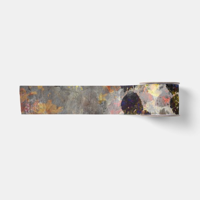 Digital background art of floral / flower pattern satin ribbon (Front)