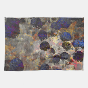 Digital background art of floral / flower pattern tea towel