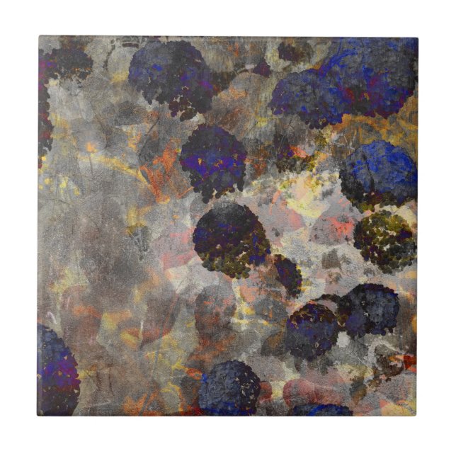 Digital background art of floral / flower pattern tile (Front)