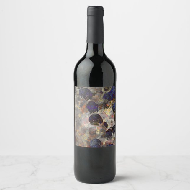 Digital background art of floral / flower pattern wine label (Front)