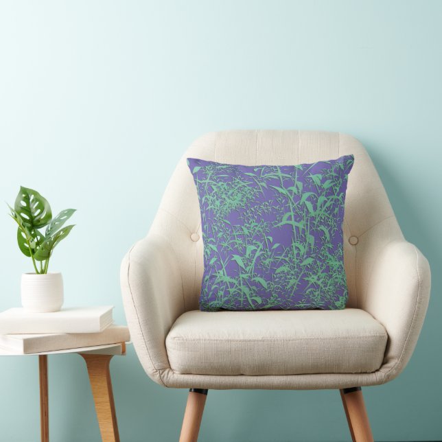 Digital Bamboo Leaves Cushion (Chair)