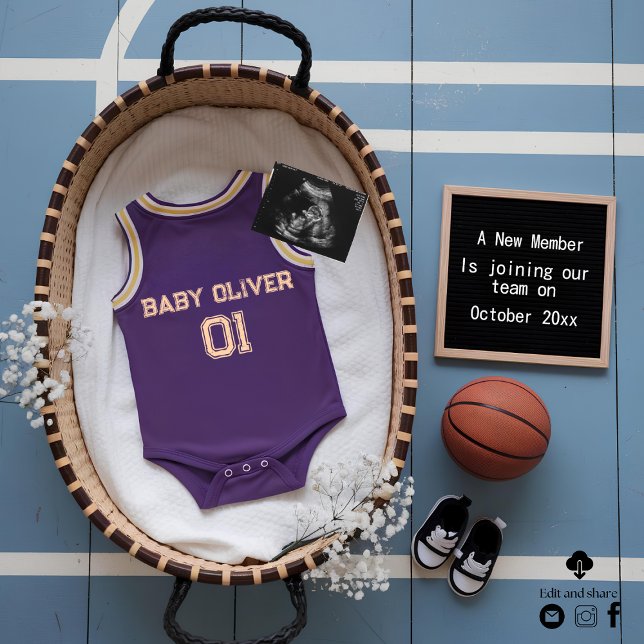 Digital basketball themed pregnancy announcement  (Creator Uploaded)