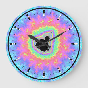 Digital (Binary) Analogue Clock w Mandelbrot