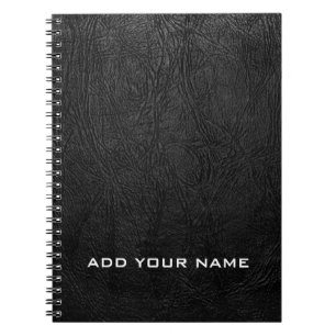 Digital Black Leather Spiral Notebook