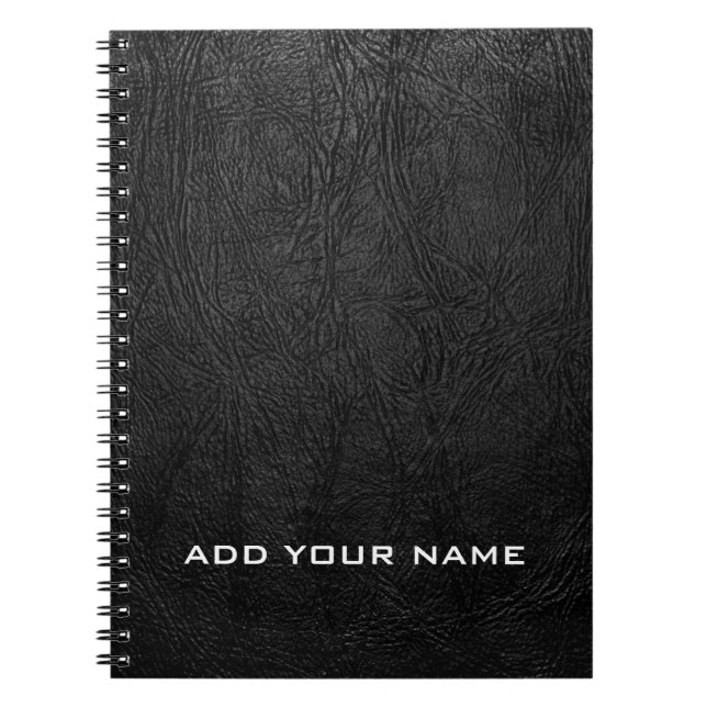 Digital Black Leather Spiral Notebook (Front)