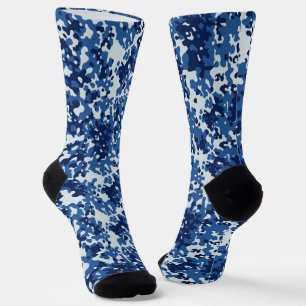Digital Blue Camo Military Pattern Socks