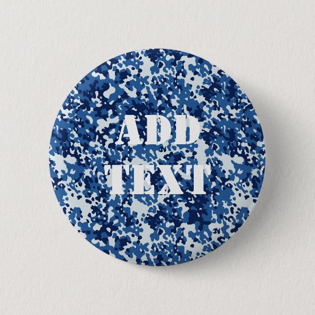 Digital Blue Military Pattern 6 Cm Round Badge (Front)