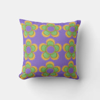 Digital Bright Flowers Purple Yellow Green Orange