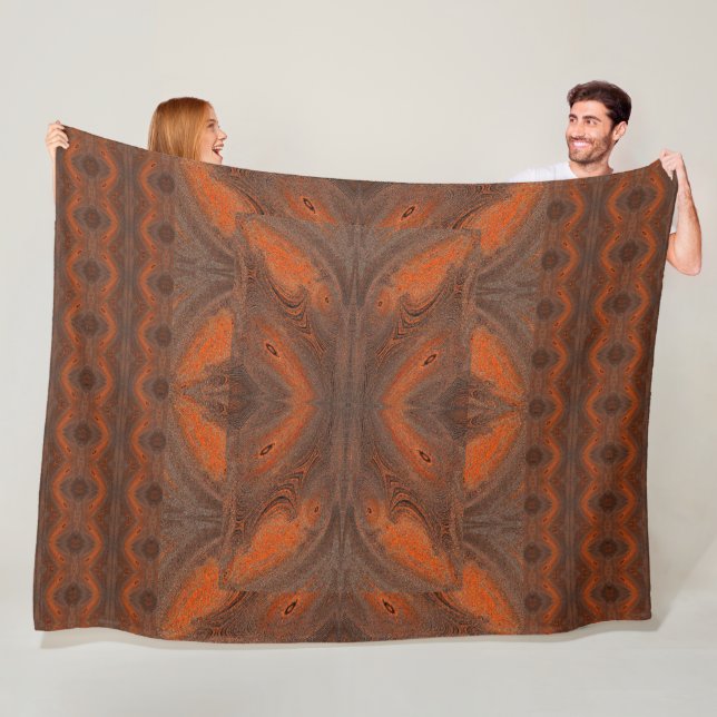 Digital Butterfly Gold Fleece Blanket (In Situ)