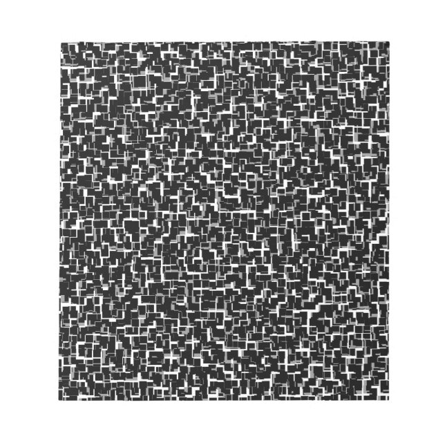 Digital Camo Black White Grey Grey Pattern Notepad (Front)