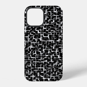 Digital Camo Black White Pattern iPhone 12 Case