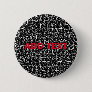 Digital Camo Black White Yellow Pattern 6 Cm Round Badge