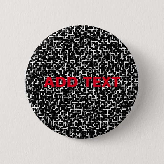 Digital Camo Black White Yellow Pattern 6 Cm Round Badge (Front)