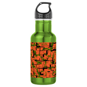 Digital Camo Green Orange Black Pattern 532 Ml Water Bottle