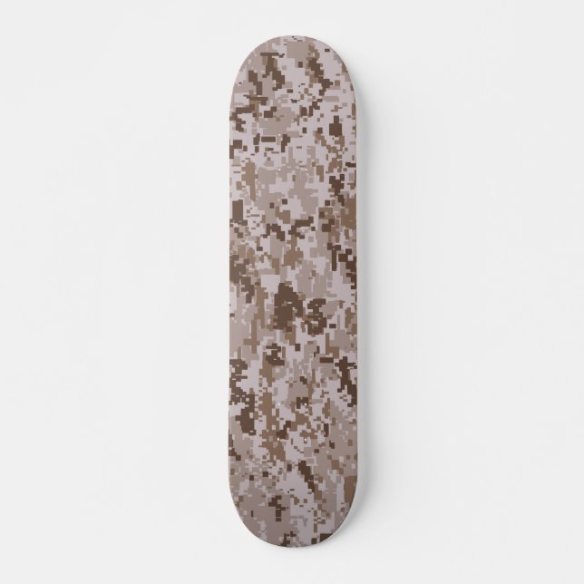 Digital Camo – Grey LG camo pattern Skateboard (Front)