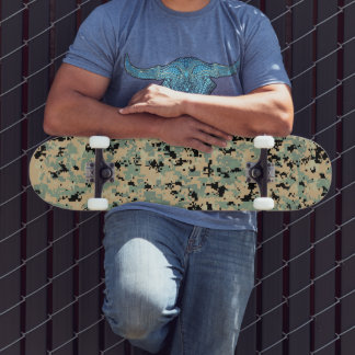 Digital Camo – Tan-Green MED camo pattern Skateboard
