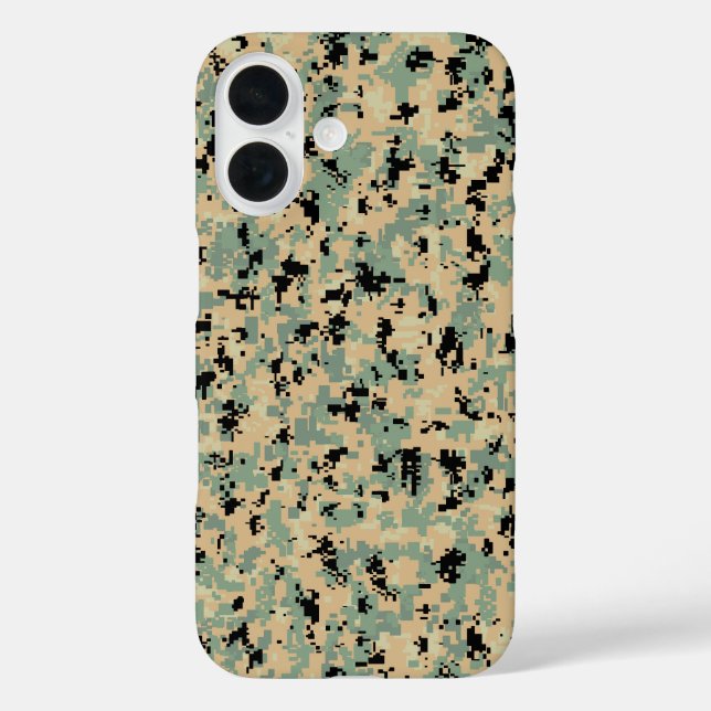 Digital Camo – Tan-Green SM camo pattern Case-Mate iPhone Case (Back)