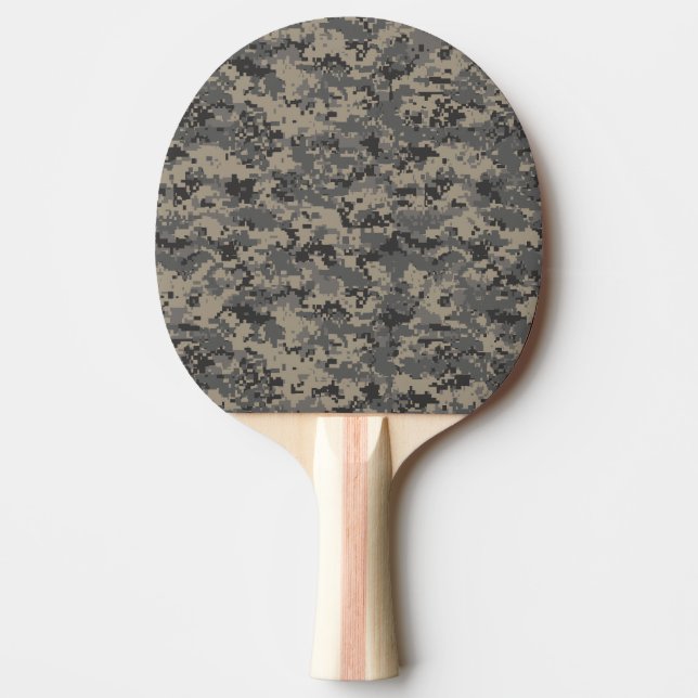 Digital camouflage military army pixel camo print ping pong paddle (Front)