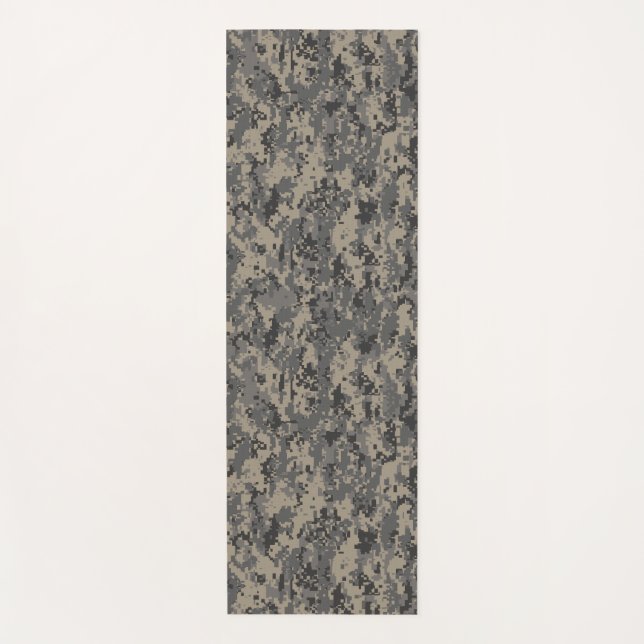 Digital camouflage military army pixel camo print yoga mat (Front)