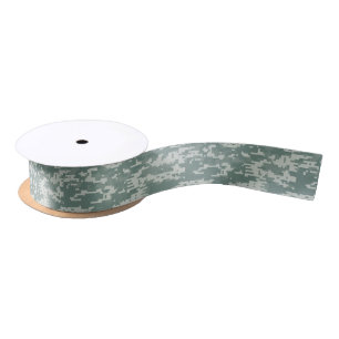 Digital Camouflage Woodland Satin Ribbon