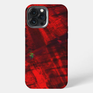 Digital canyon in strong red and lime-green detail iPhone 13 pro max case