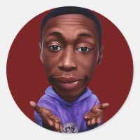 Digital caricature of Khabane "Khaby" Lame.