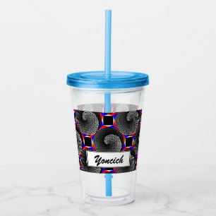 Digital Chequered Yin Yang by Kenneth Yoncich Acrylic Tumbler