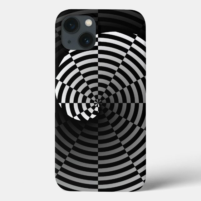 Digital Chequered Yin Yang by Kenneth Yoncich Case-Mate iPhone Case (Back)