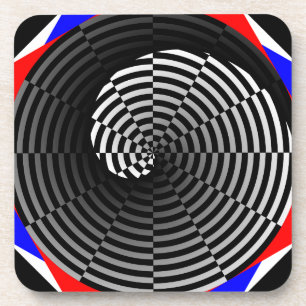 Digital Chequered Yin Yang by Kenneth Yoncich Coaster