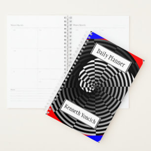 Digital Chequered Yin Yang by Kenneth Yoncich Planner