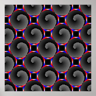 Digital Chequered Yin Yang by Kenneth Yoncich Poster