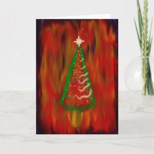 Digital Christmas Tree Greeting Card