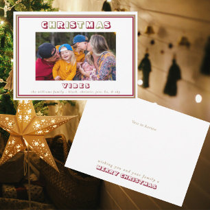 Digital Christmas Vibes Photo Year in Review Holiday Card