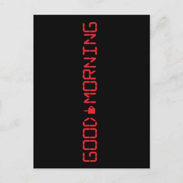 Digital Clock Good Morning Coffee Mug Early Birder Postcard (Front)