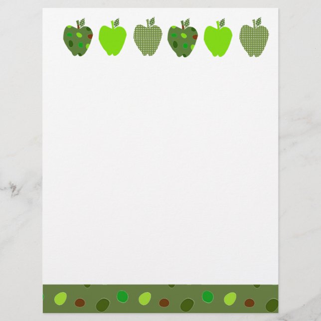 Digital Collage Green Pretty Cute  Apples (Front)
