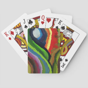 Digital Colorful Swirls, oil painting, hand drawn Playing Cards