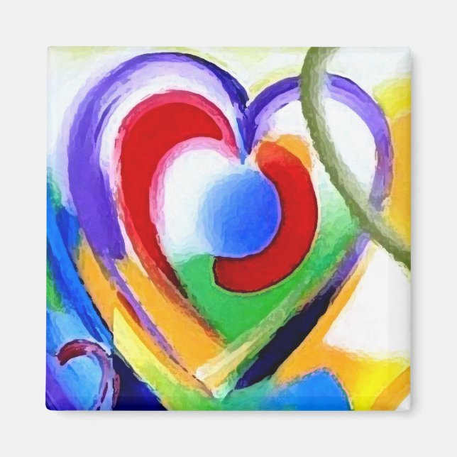 Digital colour Hearts Magnet (Front)