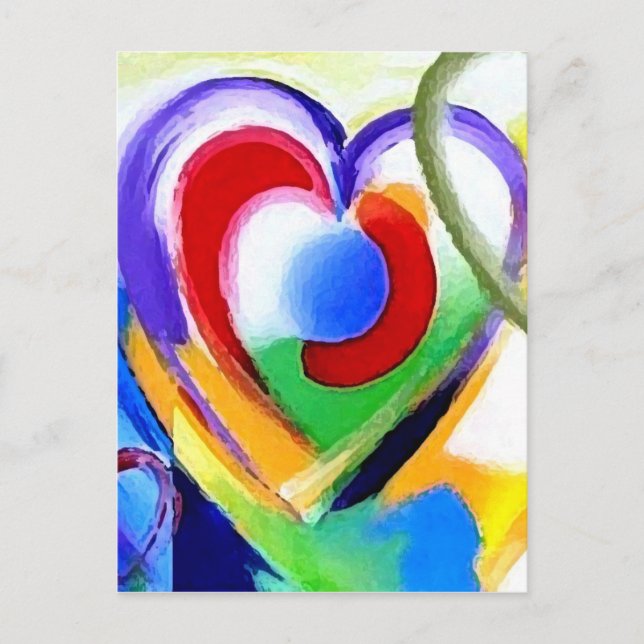 Digital colour Hearts Postcard (Front)