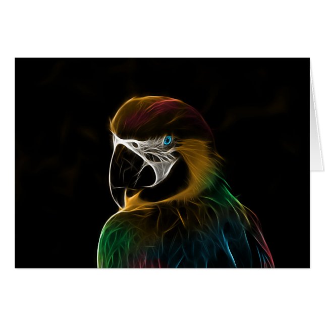 Digital colourful parrot fractal (Front Horizontal)