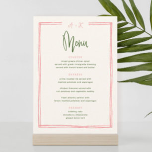 Digital Colourful Pink and Green Flat Menu Invitation