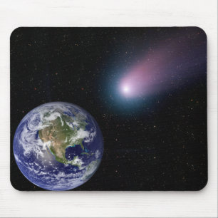 Digital composite of a comet heading towards Ea Mouse Pad