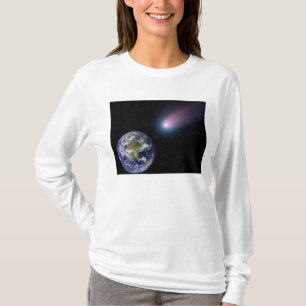 Digital composite of a comet heading towards Ea T-Shirt
