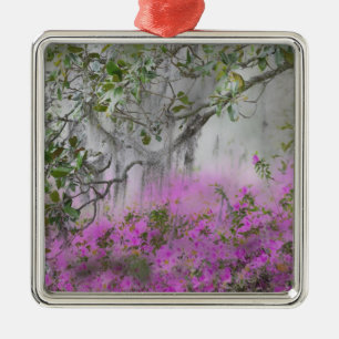 Digital Composite of Azaleas and magnolia tree Metal Tree Decoration